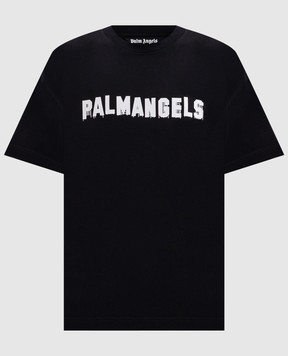 Palm Angels Black t-shirt with logo print PAMAA001JR018