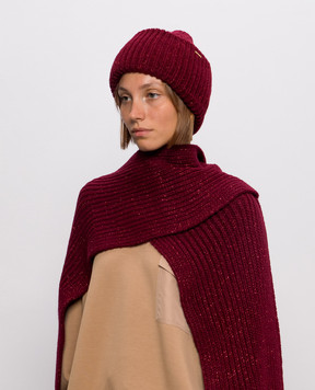 Twinset Burgundy cap with lurex 262TA4620