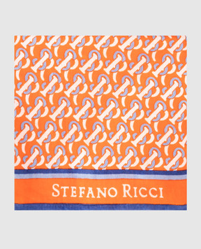 Stefano Ricci Orange towel with monogram logo print YTELM01SPSR01