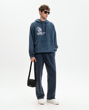 Off-White Blue sweatpants with logo print 44MCH05AS26F003