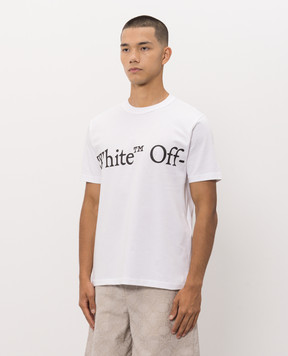 Off-White White T-shirt with contrast logo print 44MAA16MF26J00G