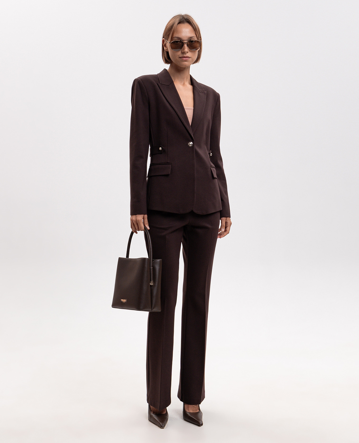 Brown jacket with cuffs Twinset 2