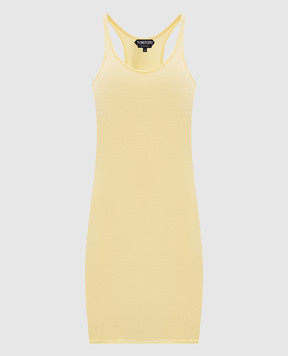 Tom Ford Yellow wool mini dress ACK711YAX994