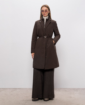 MooRER Brown elongated down jacket VERLAINE VERLAINESTP