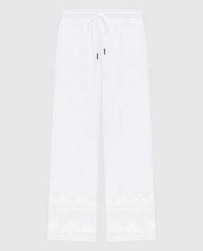 Ermanno Scervino White pants with lace D482P373APBQP