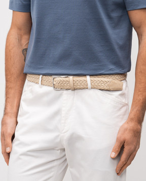 Canali Beige suede braided belt KB0044050C