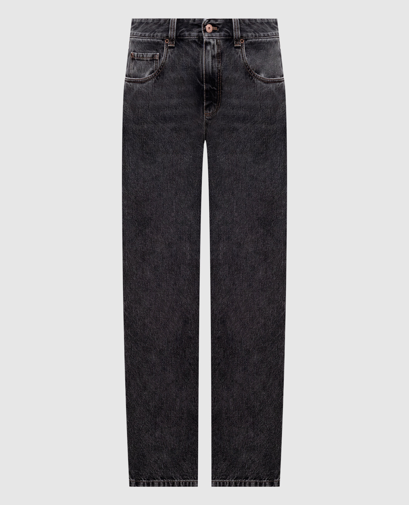 Grey jeans with logo patch
