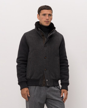 MooRER LEVION gray wool and cashmere down jacket LEVIONLE