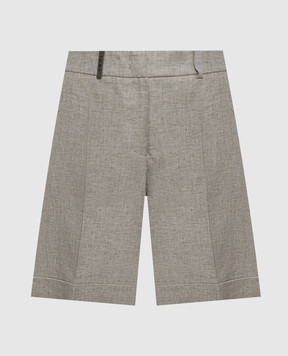 Peserico Brown linen shorts P0414002598