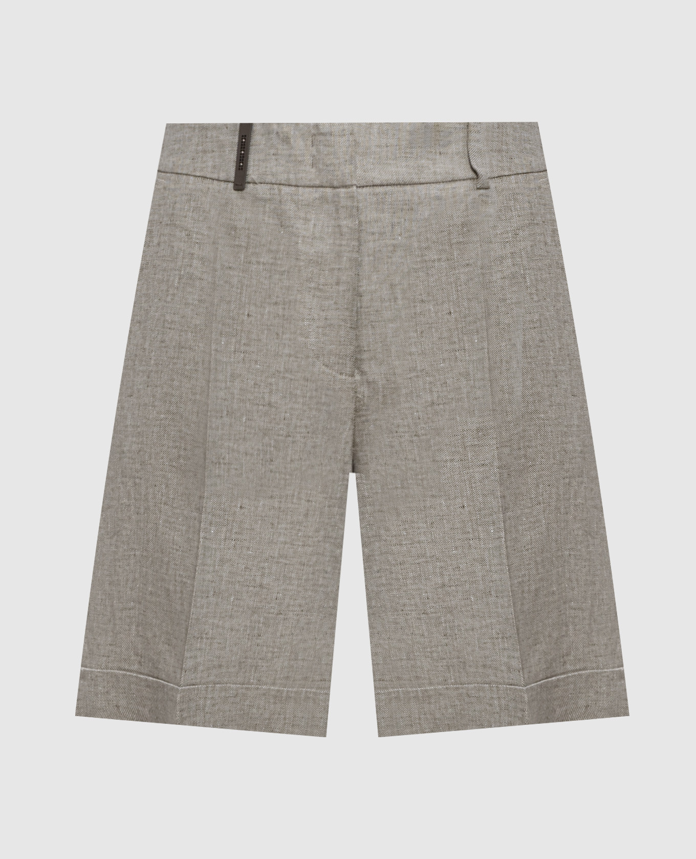 Brown linen shorts