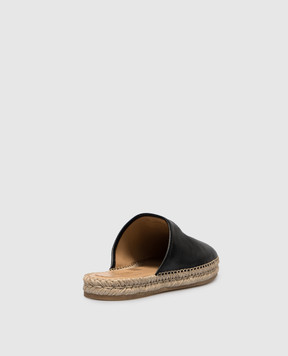 Valentino Black leather mules with logo 8Y2S0M69UDX