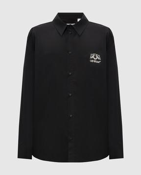 Off-White Black shirt with logo and emblem print 44MGE055F26F005