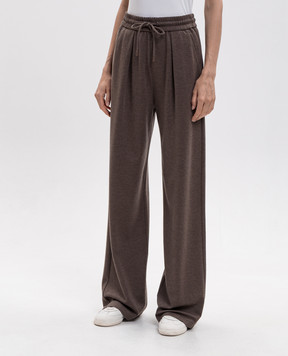 Max Mara DANCING brown sweatpants with silk MXMDANCING