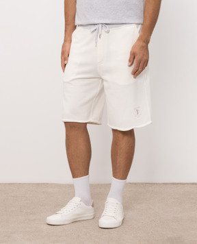 Brunello Cucinelli White shorts with embroidery MM8263389G