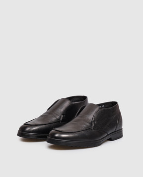 Doucal's Black leather deserts with fur DU3468JEREUN054
