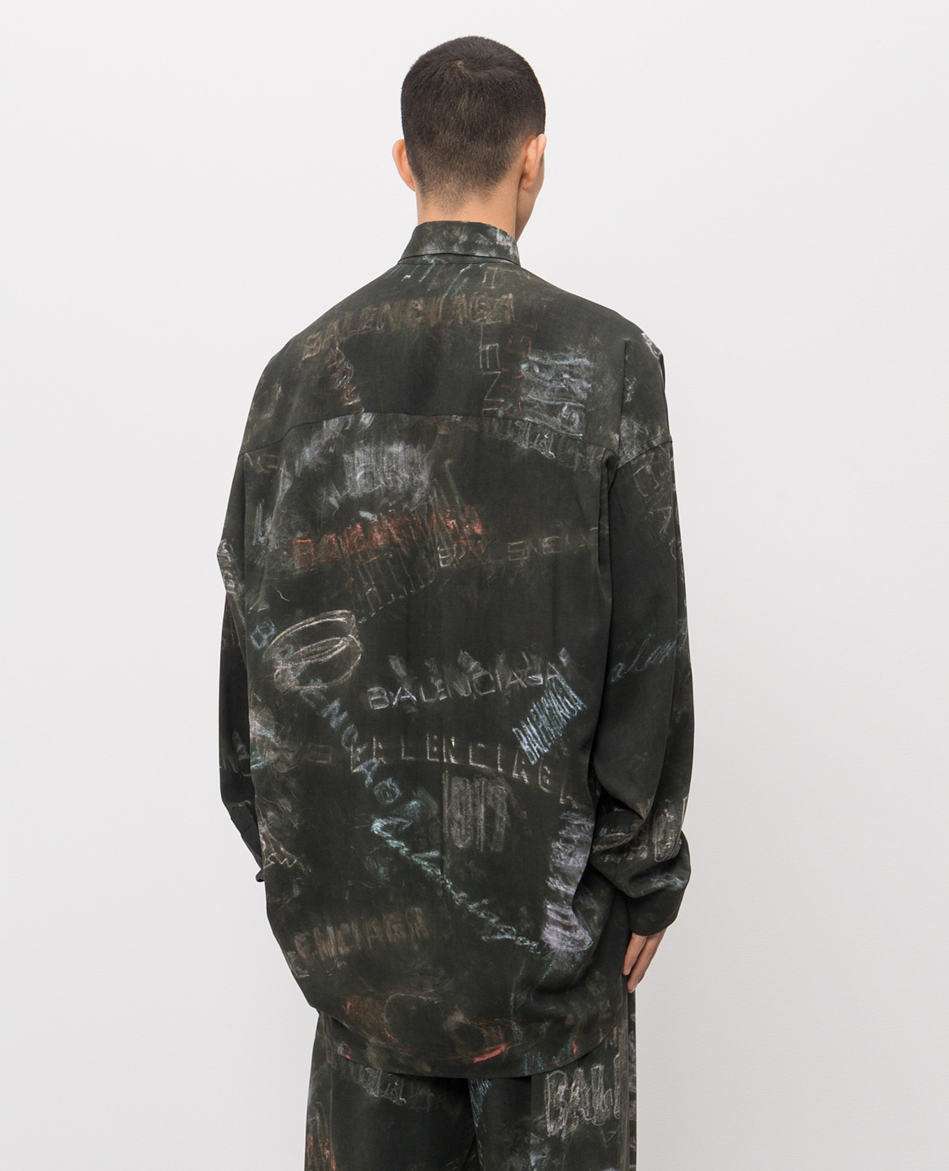 Black shirt with logo print Balenciaga 4