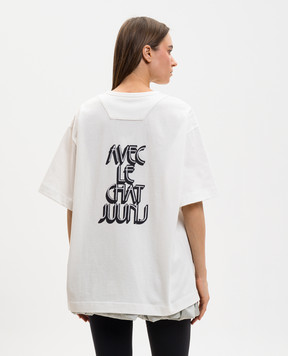 Juun.j White T-shirt WITH THE CAT JW6342W050