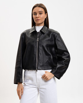 Dondup Black Giubbino leather jacket DJ782PL0677DXXX