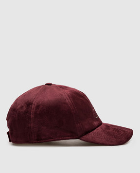 AUTRY Burgundy velour cap with monogram embroidery ACPU132E