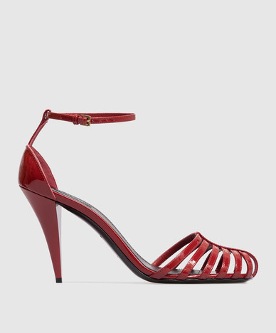 Red patent leather sandals