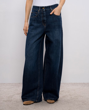 Brunello Cucinelli Blue jeans with logo patch MA095P4059