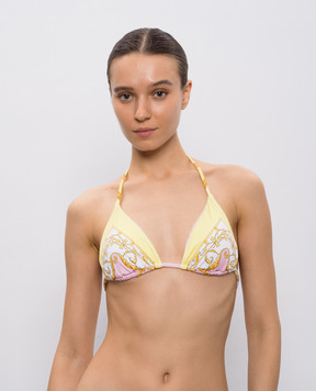 Versace Yellow swimsuit bodice in Spring Barocco print 10014061A17194
