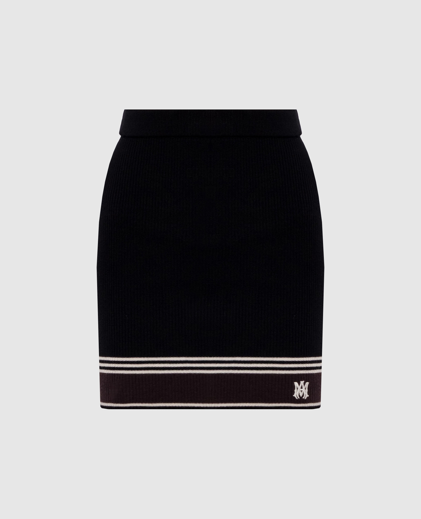 

Black ribbed wool mini skirt AMIRI