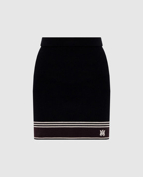 AMIRI Black ribbed wool mini skirt AWBMSK1008
