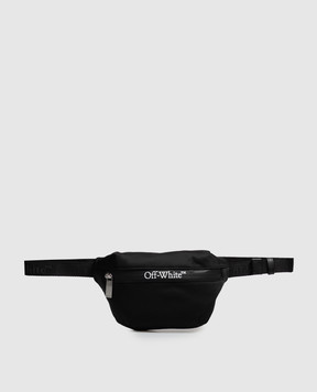 Off-White Black belt bag with logo print OWMNO02F26FB01