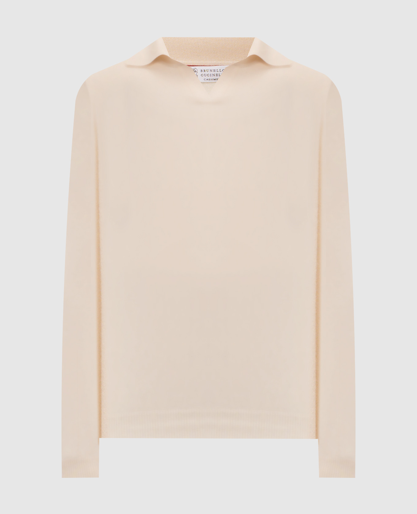 Beige cashmere polo shirt