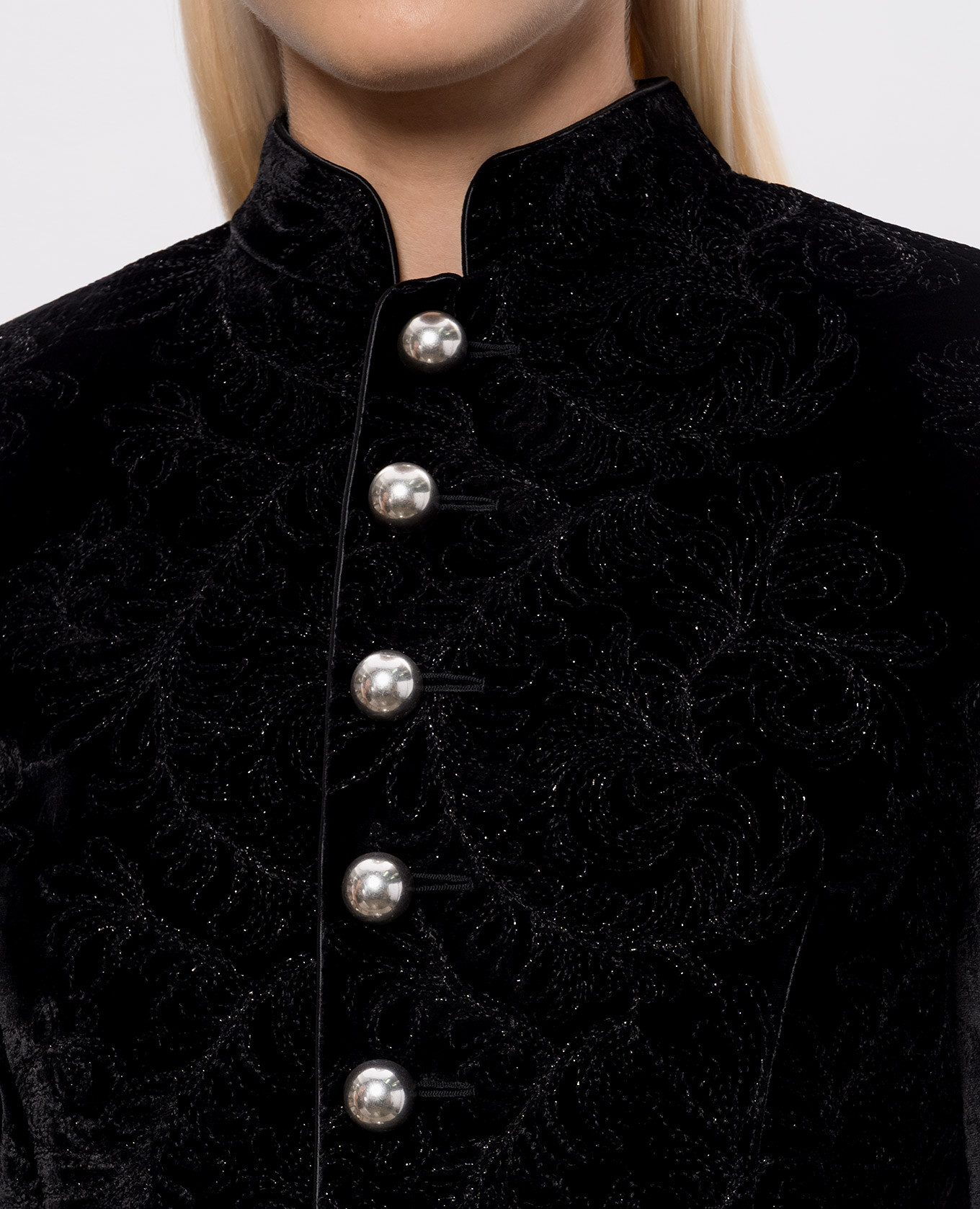 Yana Marsina black velvet jacket with silk Ann Demeulemeester 5