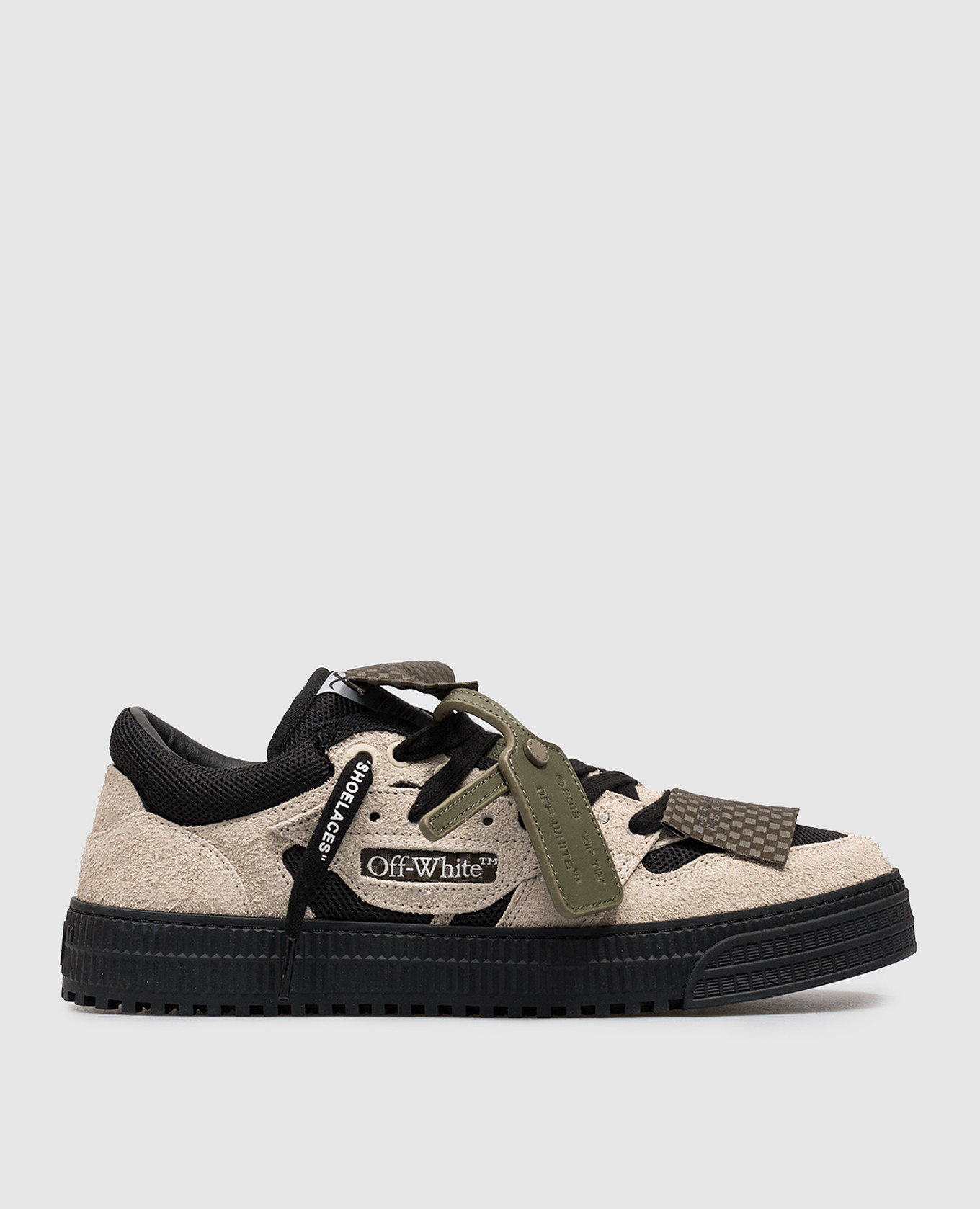 Beige Court 3.0 combo sneakers with stripes Off-White