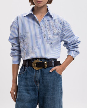 Momoni Yria black leather belt MOBT01893MO