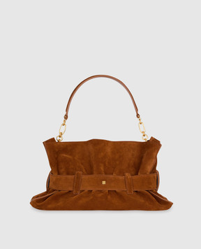Balmain Anthem brown suede bag GN0KK990LSDD
