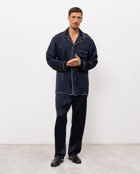 Zimmerli Blue silk pajamas 600075130447