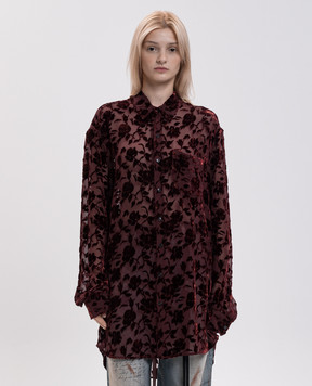 Ann Demeulemeester Elisabeth burgundy blouse with silk B0010219FA749
