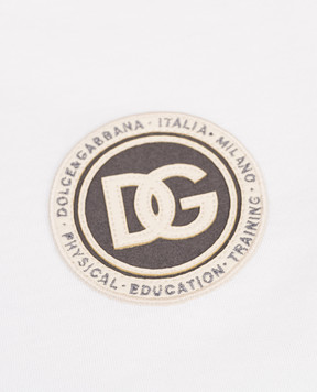 Dolce&Gabbana Children's white T-shirt with logo patch L4JTHUG7P1P36