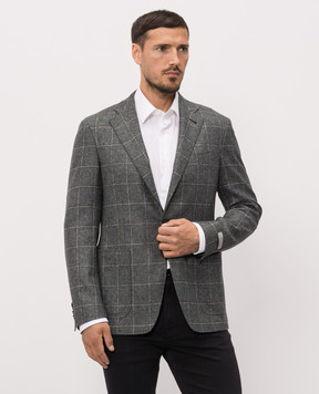 Canali Green checked wool jacket CF0279823275