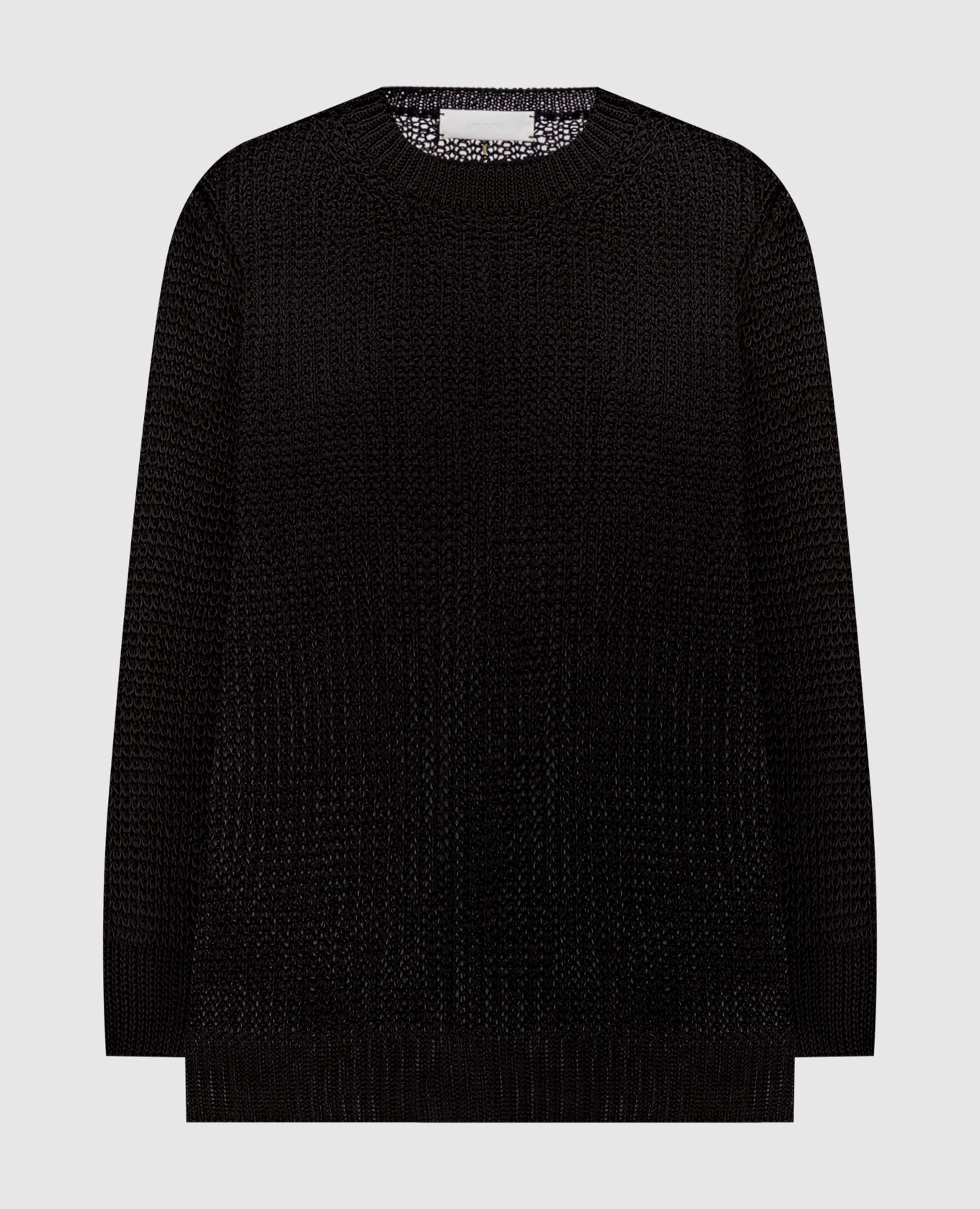 Black openwork linen sweater