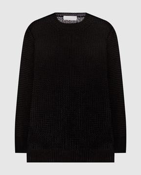 Intoca Black openwork linen sweater 261LILLPO0102