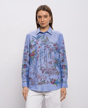 Etro Blue OXFORD printed shirt WRIA001399SP5J2