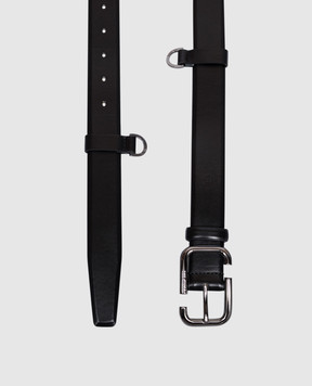 The Attico Black leather belt with chain 260WKE00031LBT019AA