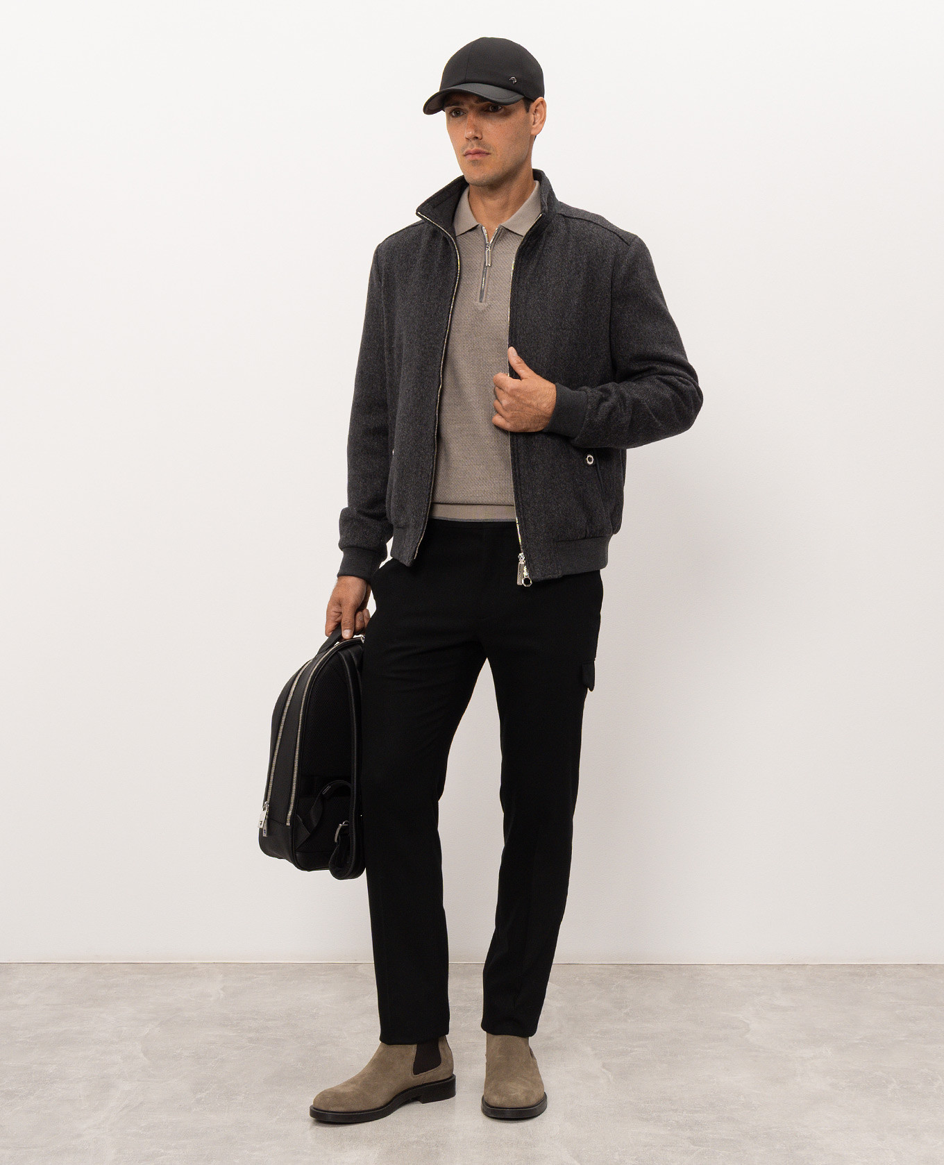 Black wool and cashmere cargo pants Stefano Ricci 2