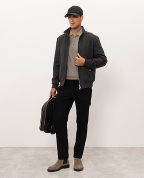 Stefano Ricci Black wool and cashmere cargo pants M1T6300060WCEA1V
