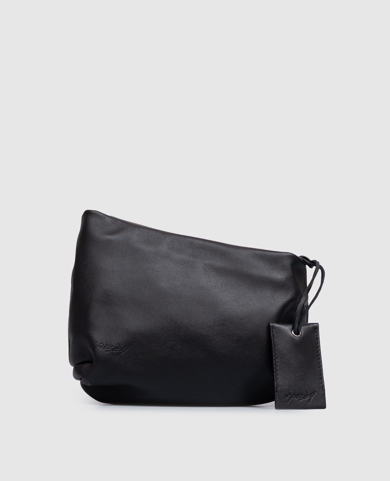 Black leather clutch Fantasmino