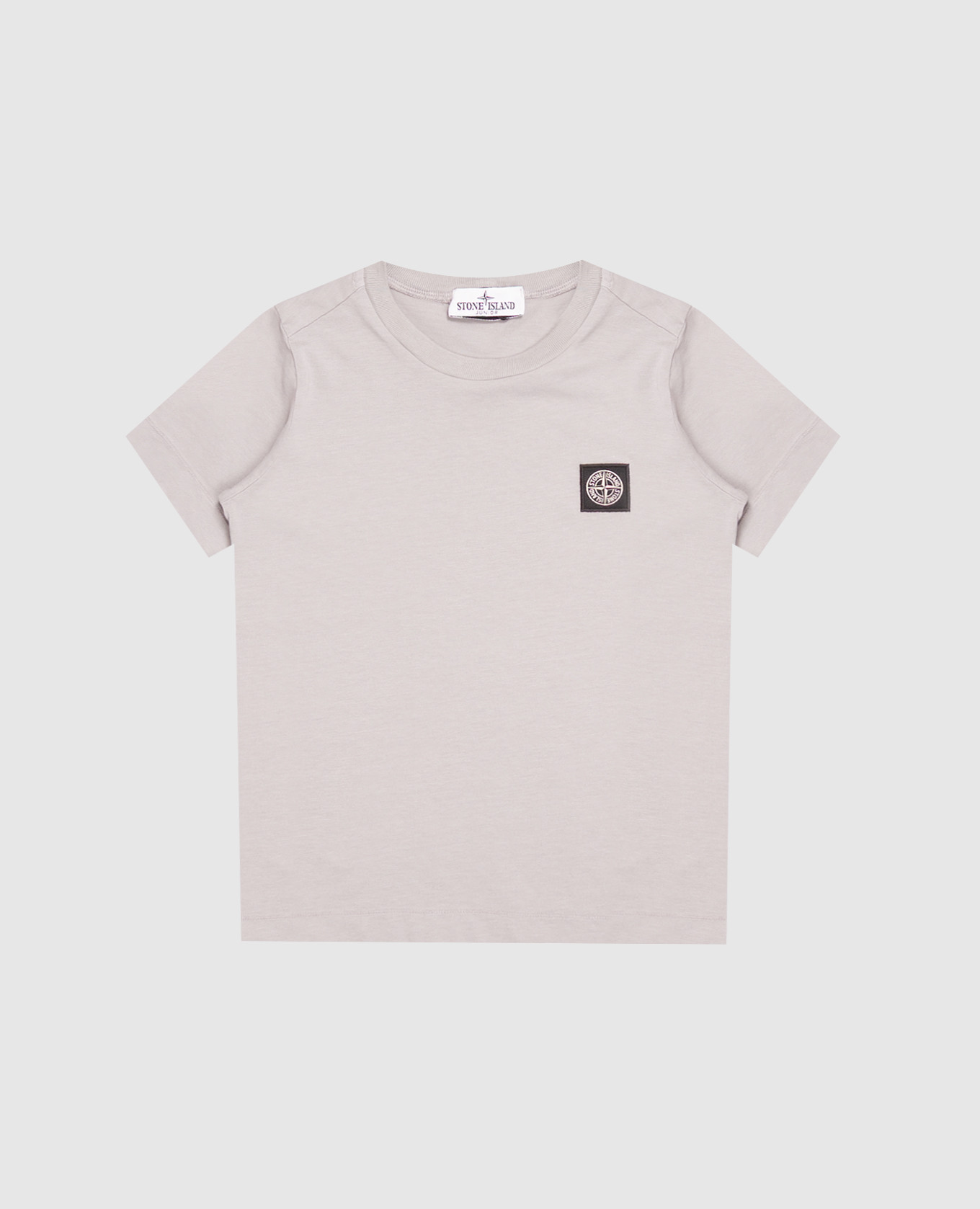 Children's gray T-shirt with logo patch