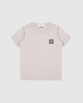 Stone Island Children's gray T-shirt with logo patch L2S162100003S00471012