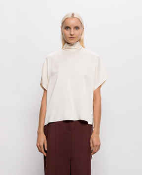 Brunello Cucinelli Ivory silk blouse MB179B1S24