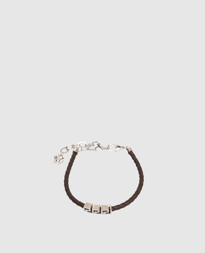 Versace Brown leather Greca bracelet 10227921A00637