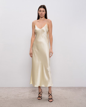 Khaite Taja yellow midi dress 55994120